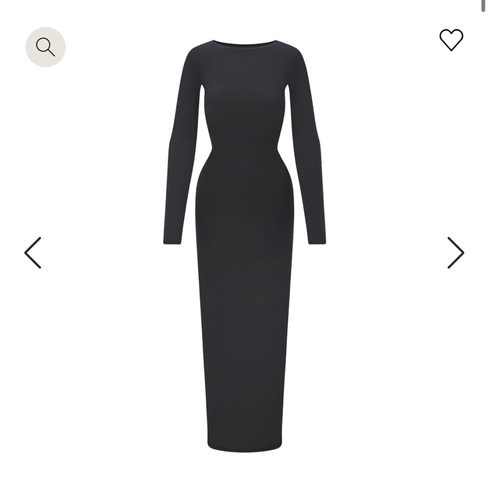 NWT SKIMS Fits Everybody Low back Long Dress in Black Size Small